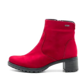 Ara Women’s Roselle GTX Inside Zip Ankle Boot Red Hydro-Microsuede