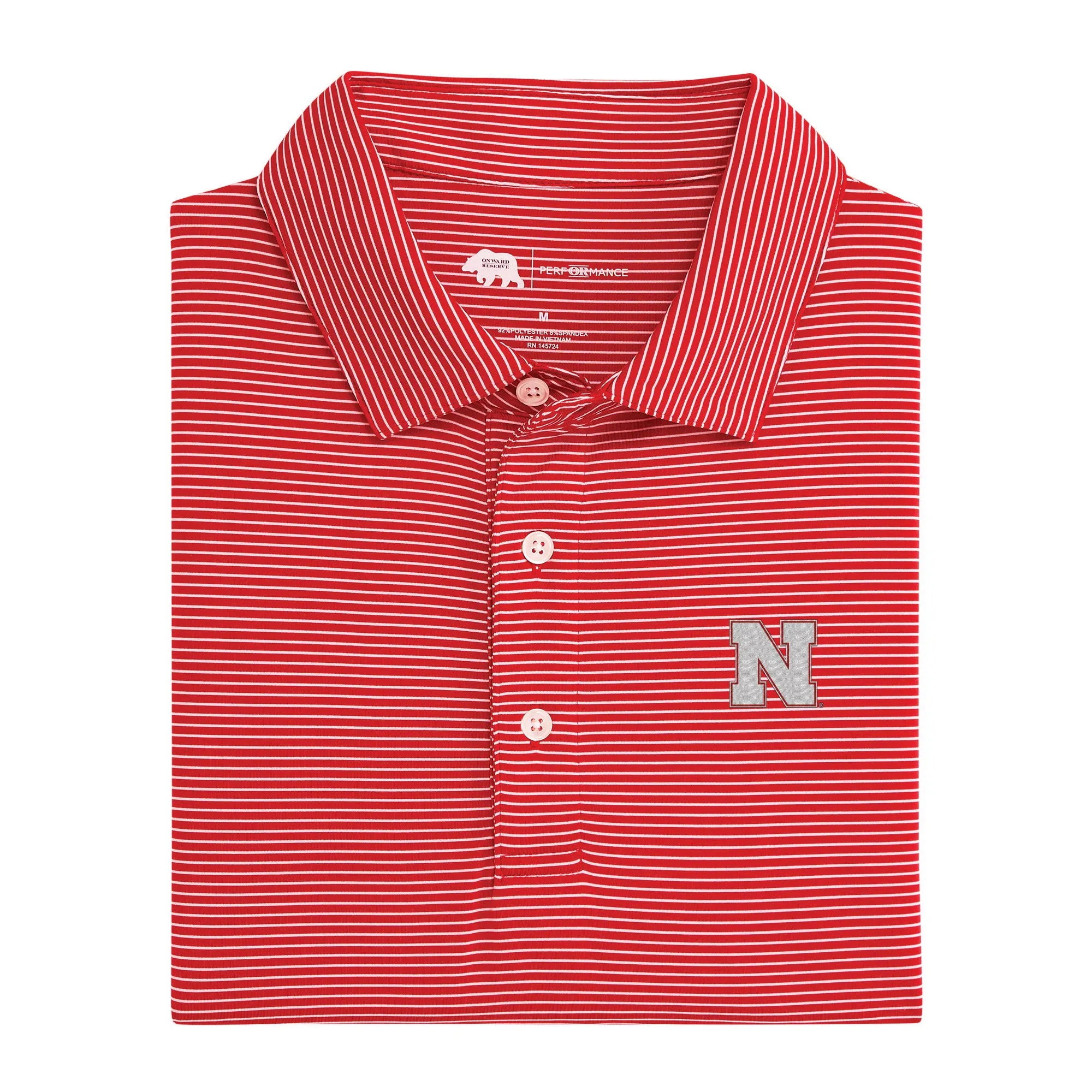 Birdie Stripe Nebraska Performance Polo