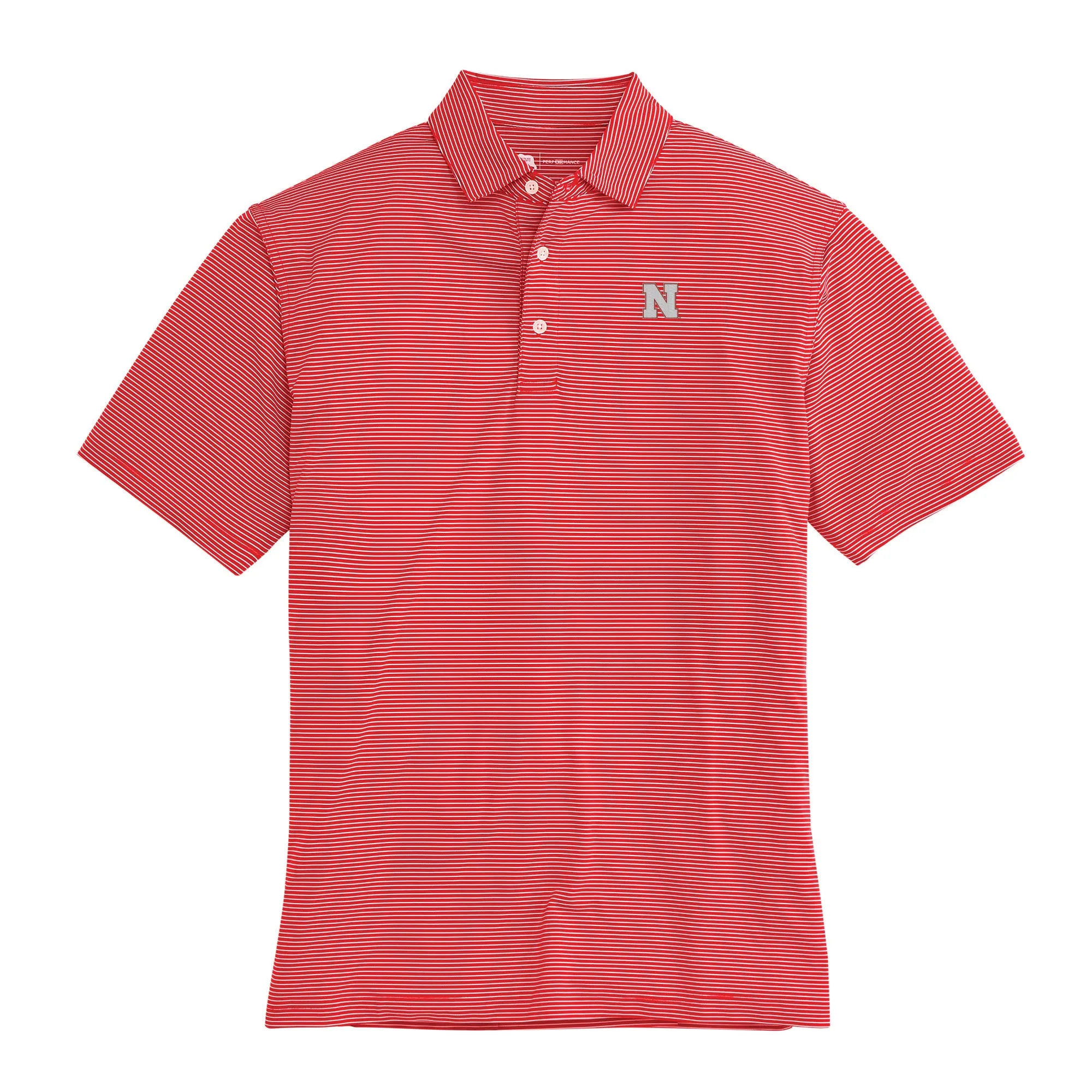 Birdie Stripe Nebraska Performance Polo