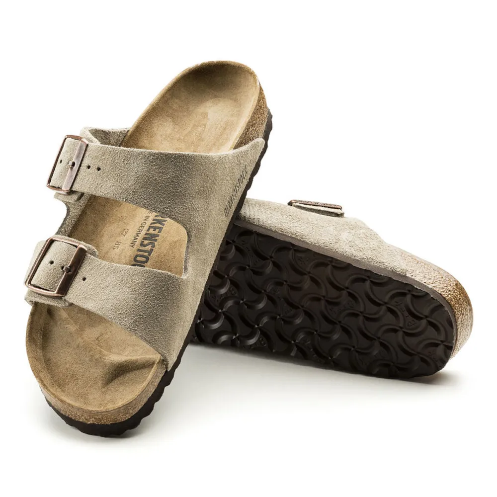 Birkenstock Arizona Taupe Suede Sandals (Narrow)