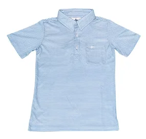 Blue Stripe Performance Polo