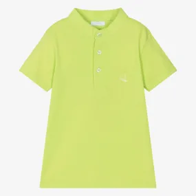 Boys Green Cotton Polo Shirt