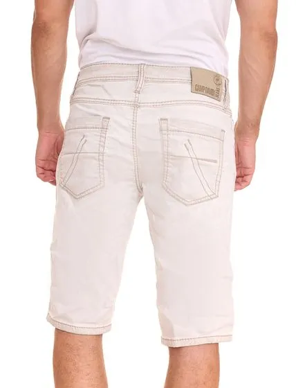 CAMP DAVID Herren Jeans-Shorts Baumwoll-Hose Jogg Denim mit Turn-Up Saum 92814533 Beige