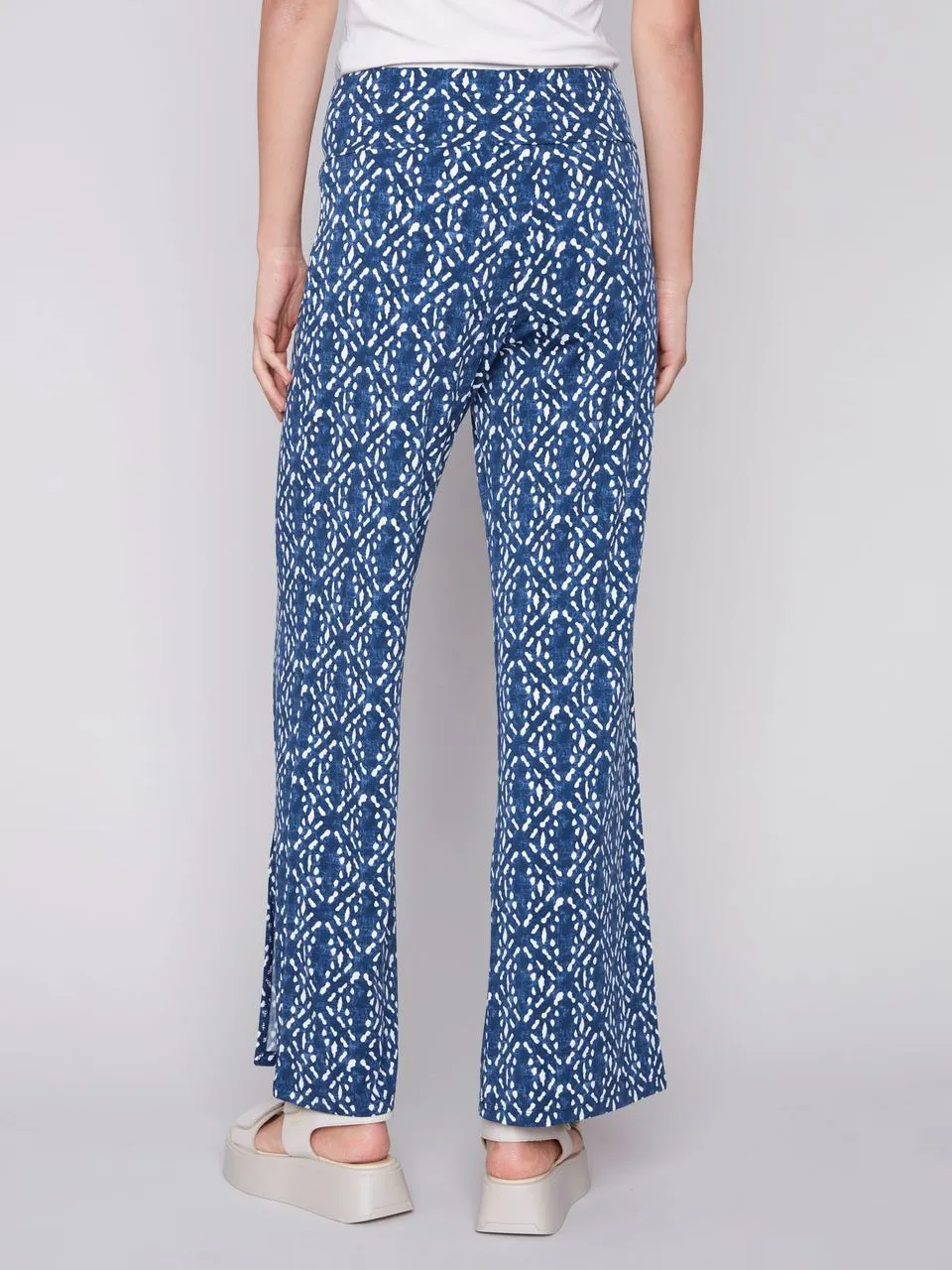 Charlie B Wide Leg Pants with Slit at front Hem