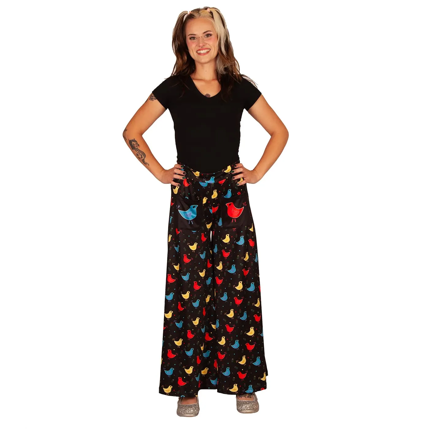 Chirp Wide Leg Pants With Pockets