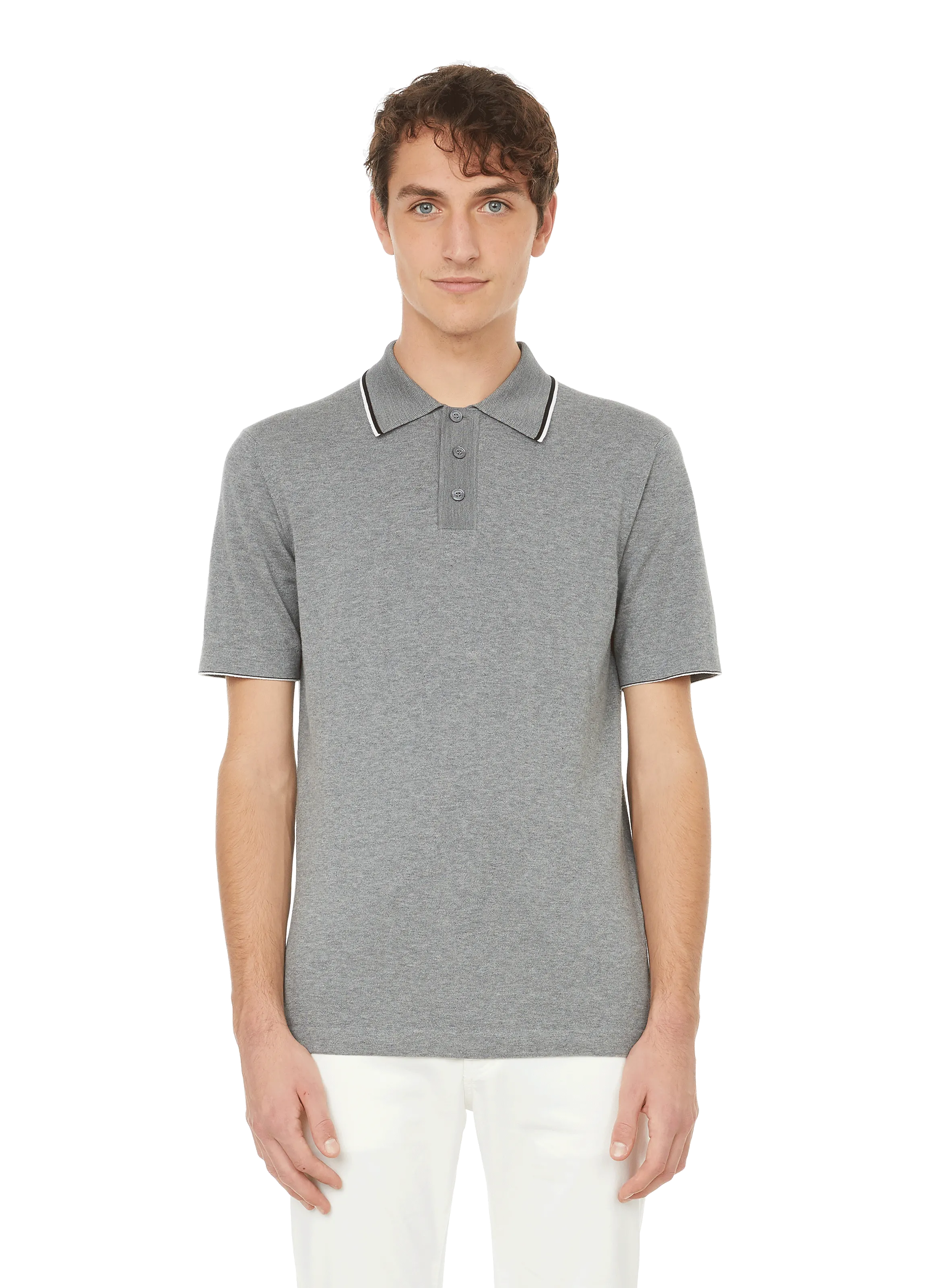 DUNHILL  Cotton polo shirt - Grey