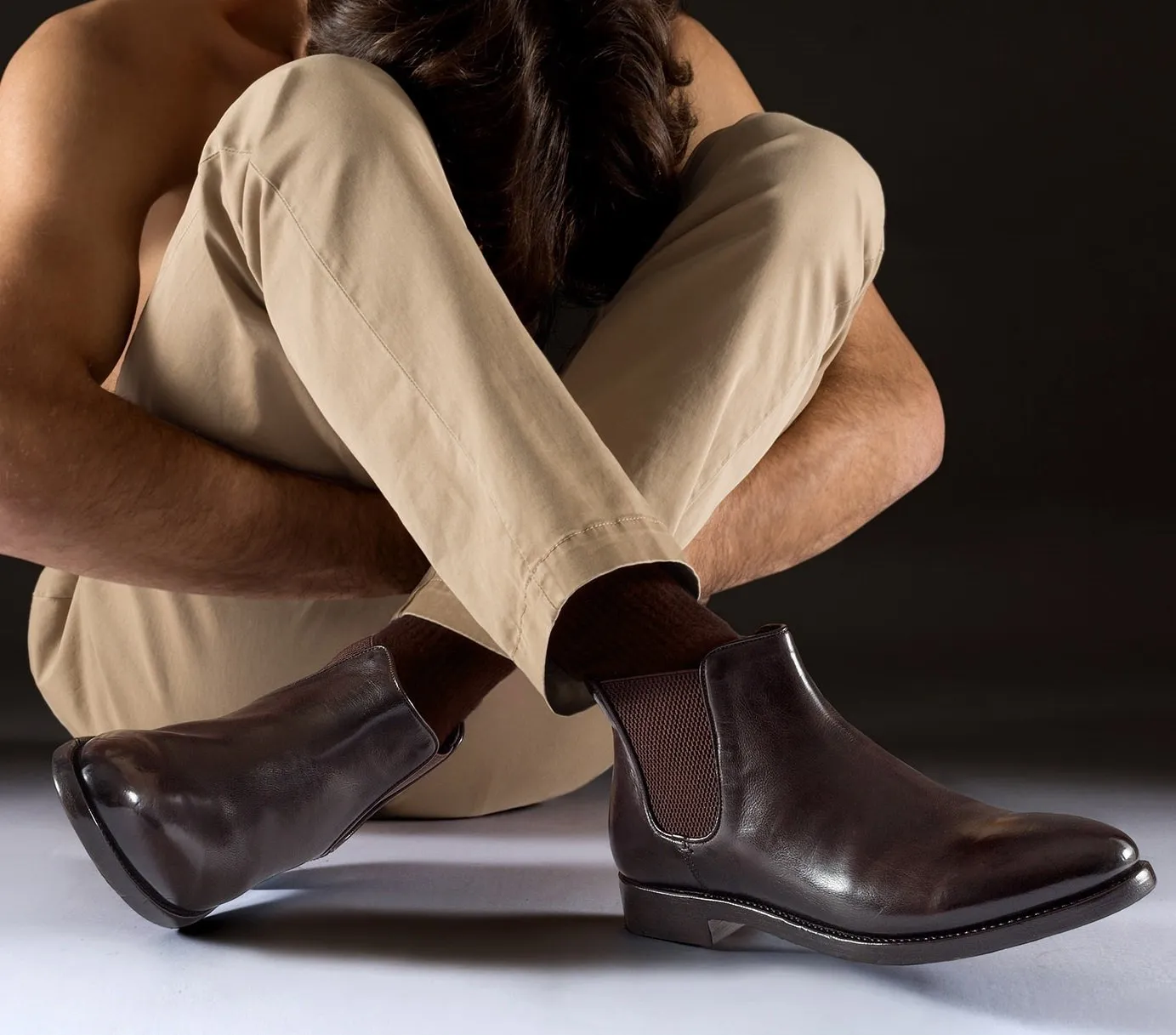 ELIAS 628  Dark brown chelsea boot