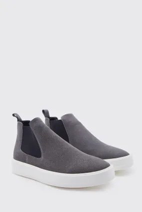 Faux Suede Chunky Chelsea Boot | boohooMAN UK