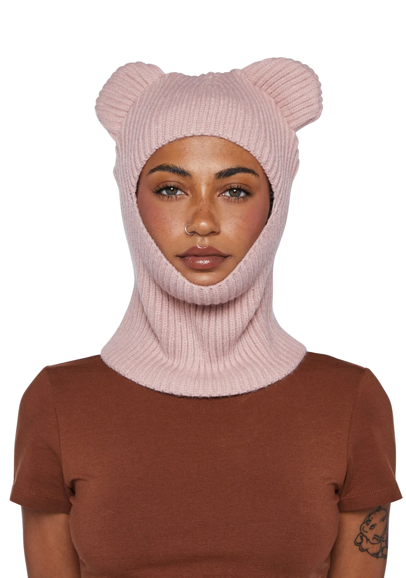 Frosty Paws Ski Mask - Pink-