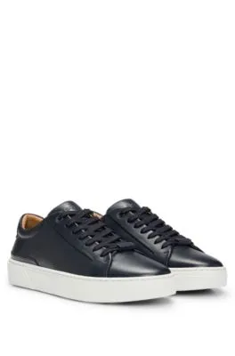 Gary leather low-top trainers with branded lace loop