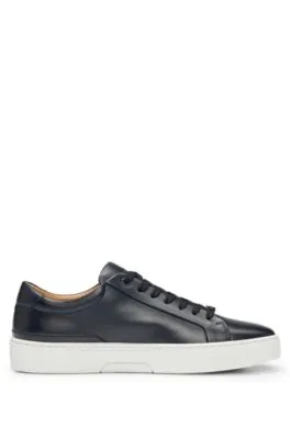 Gary leather low-top trainers with branded lace loop