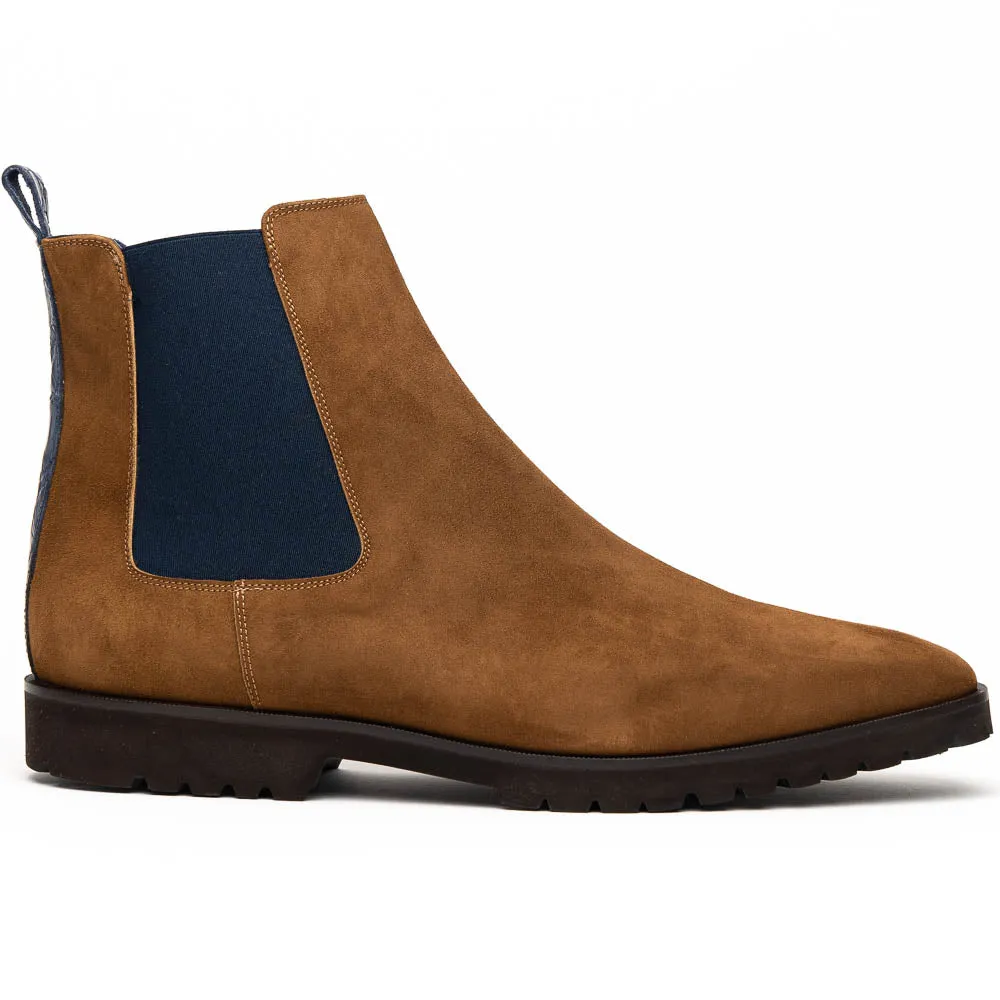 Gianna Italian Suede Chelsea Boot in Cognac by Zelli Italia