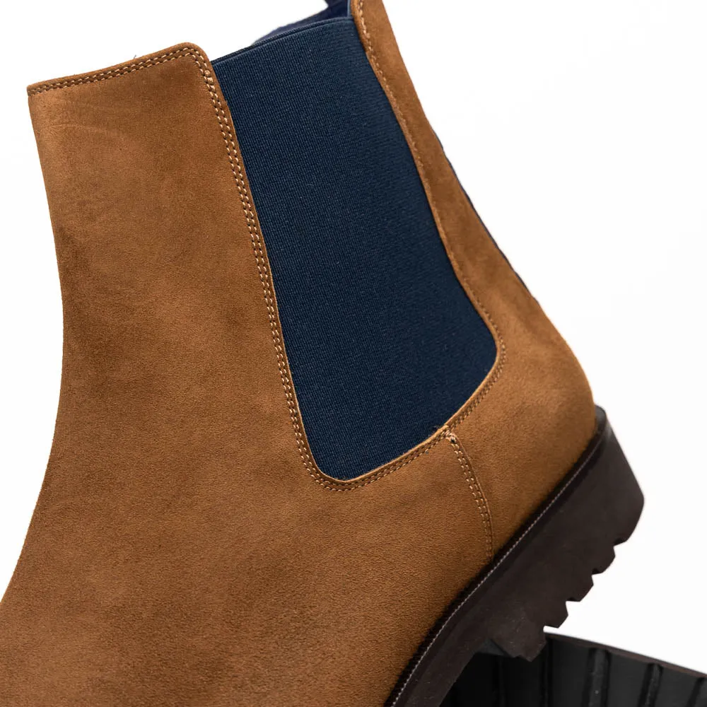 Gianna Italian Suede Chelsea Boot in Cognac by Zelli Italia