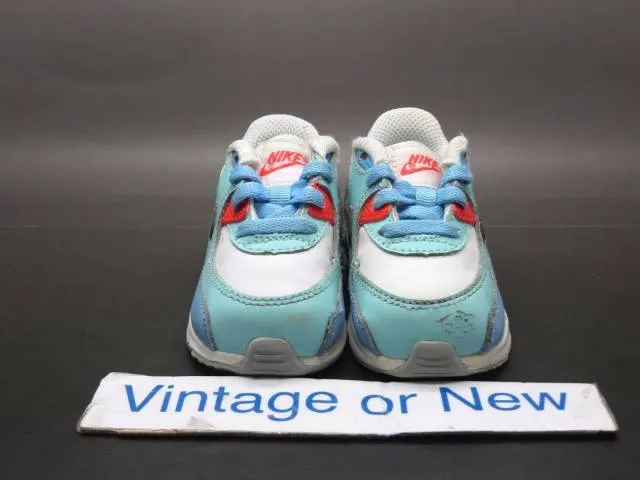 Girls nike air max '90 lakeside white teal toddler 724854-100 sz 4c