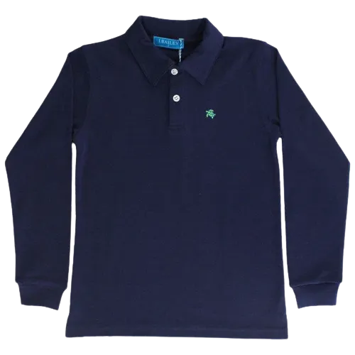 Harry Long Sleeve Polo- Navy