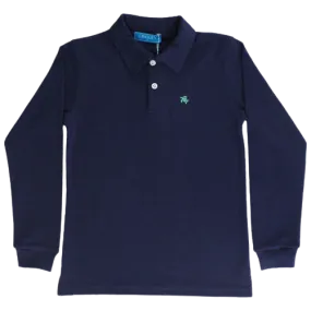 Harry Long Sleeve Polo- Navy