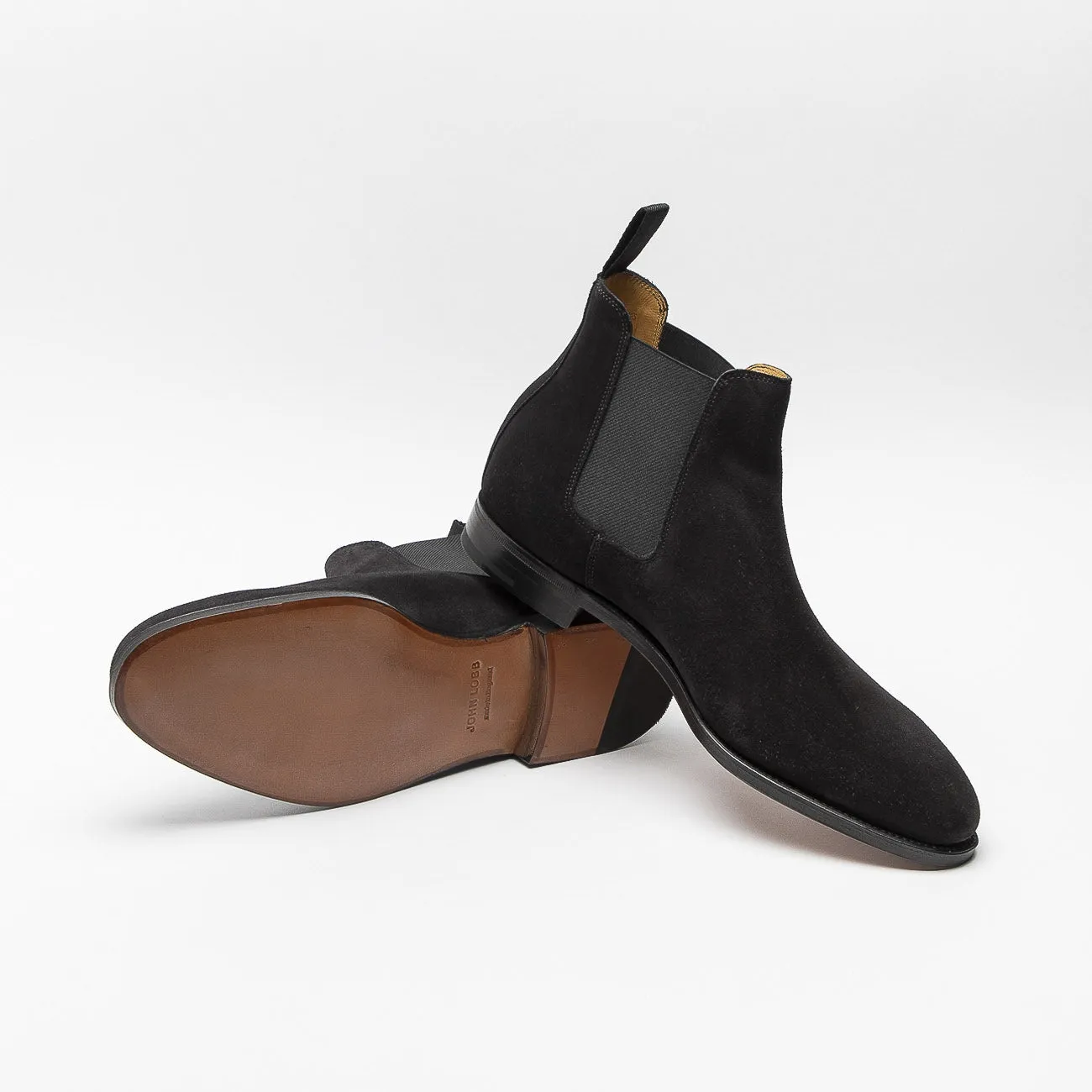 John Lobb John Lobb Lawry chelsea boot in black suede