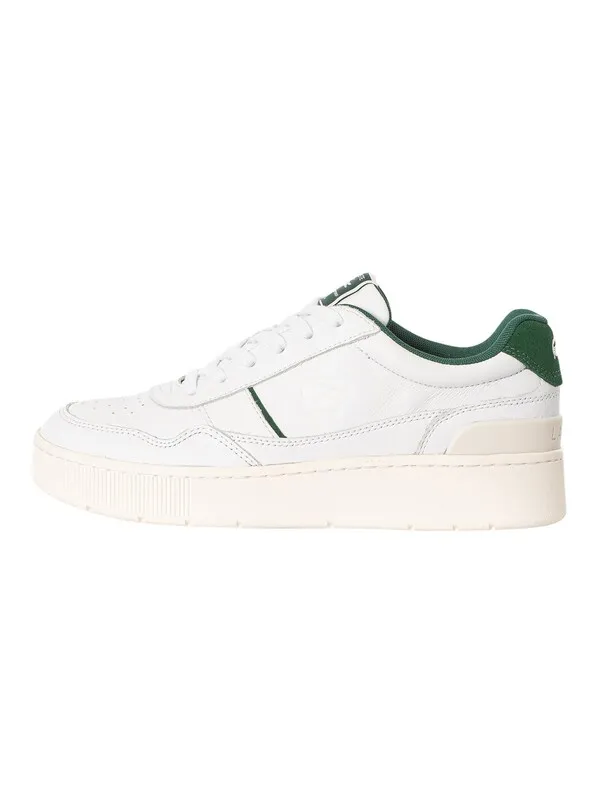 Lacoste Aceclip PRM 124 1 SMA Leather Trainers - White/Green