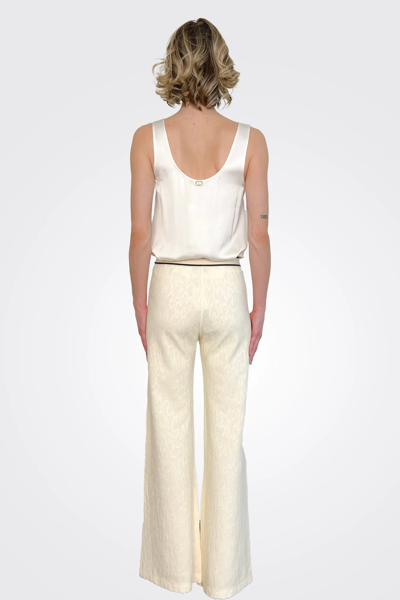 Long Straight Leg Pants - Cream