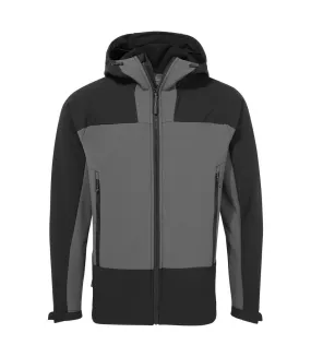 Mens expert softshell hooded active soft shell jacket carbon grey/black Craghoppers