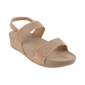 Metro Women Beige-red Casual Sandals