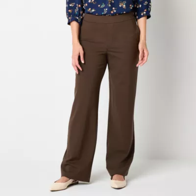 new!St. John's Bay-Tall Womens Wide Leg Pull-On Pants