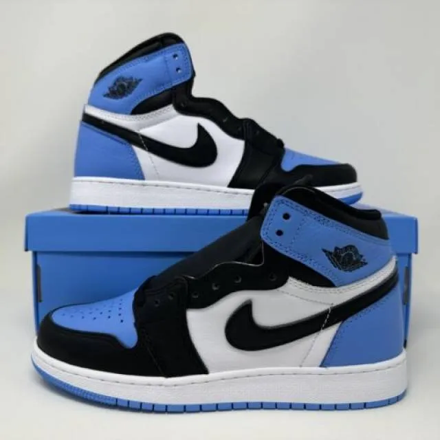 Nike Air Jordan Retro I 1 High OG GS UNC Toe Blu Grade S...