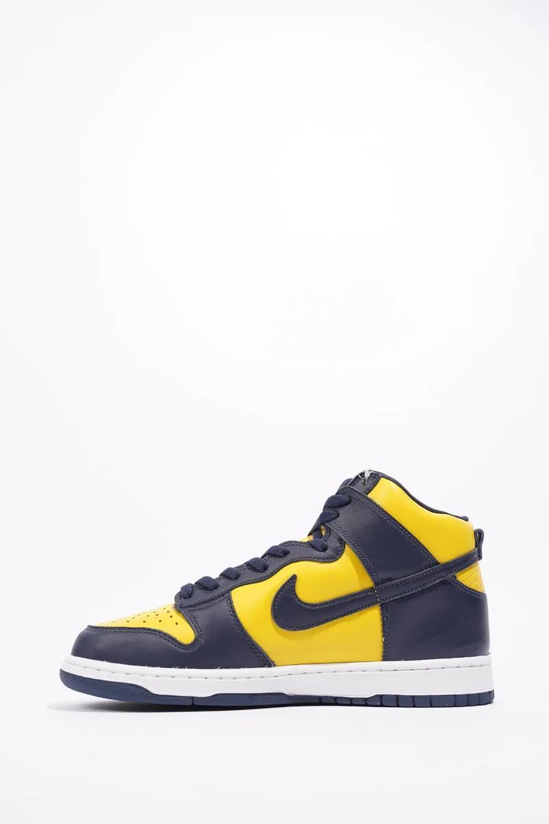 Nike Dunk Hi Michigan Varsity Maize / Midnight Navy Leather EU 42.5 UK 8