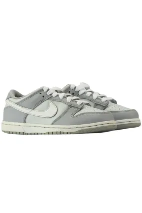 NIKE KIDS BOYS DUNK LOW PURE PLATNIUM LEATHER SNEAKERS EU 32 UK 13.5