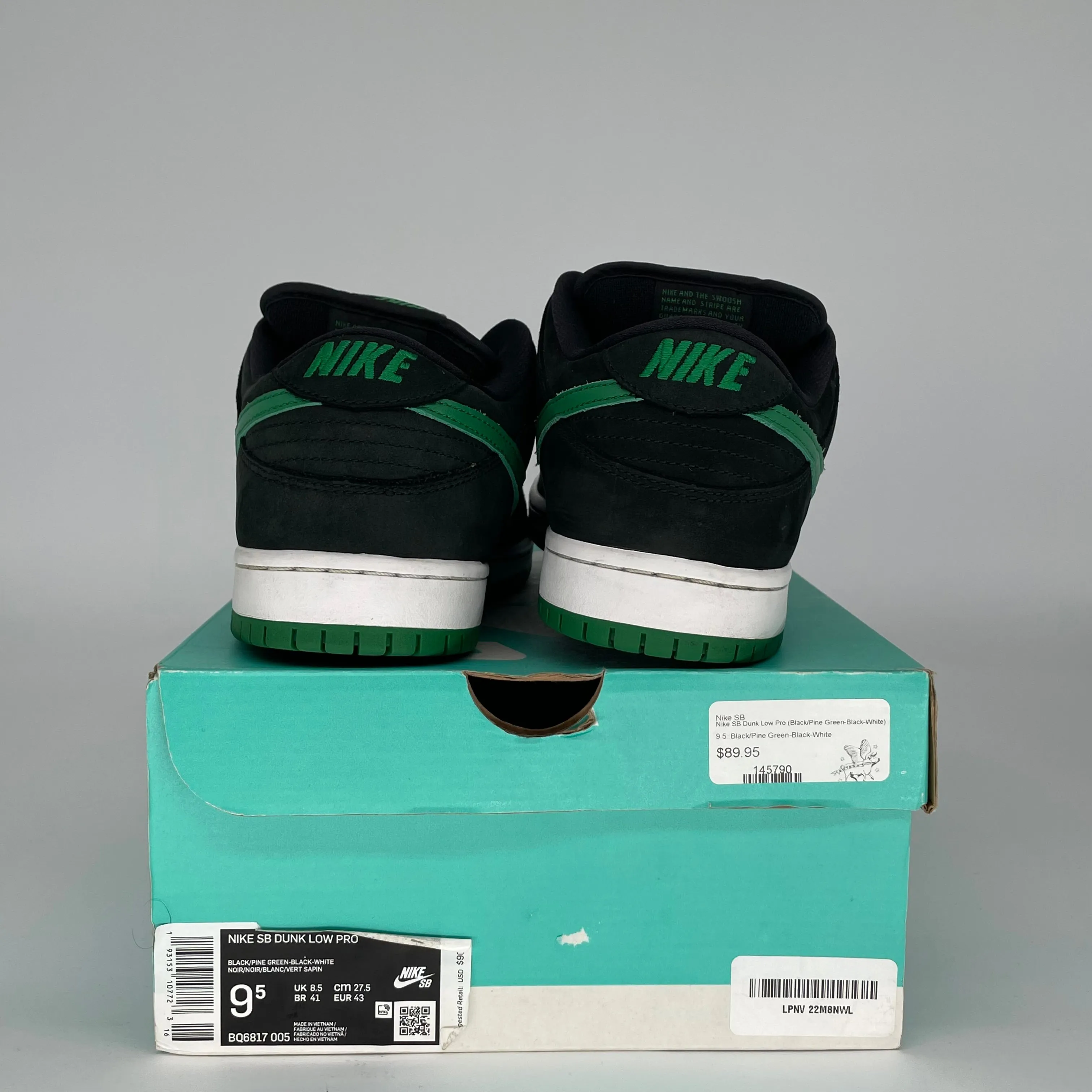 NIKE SB DUNK LOW J PACK PINE GREEN SIZE 9.5 BQ6817-005