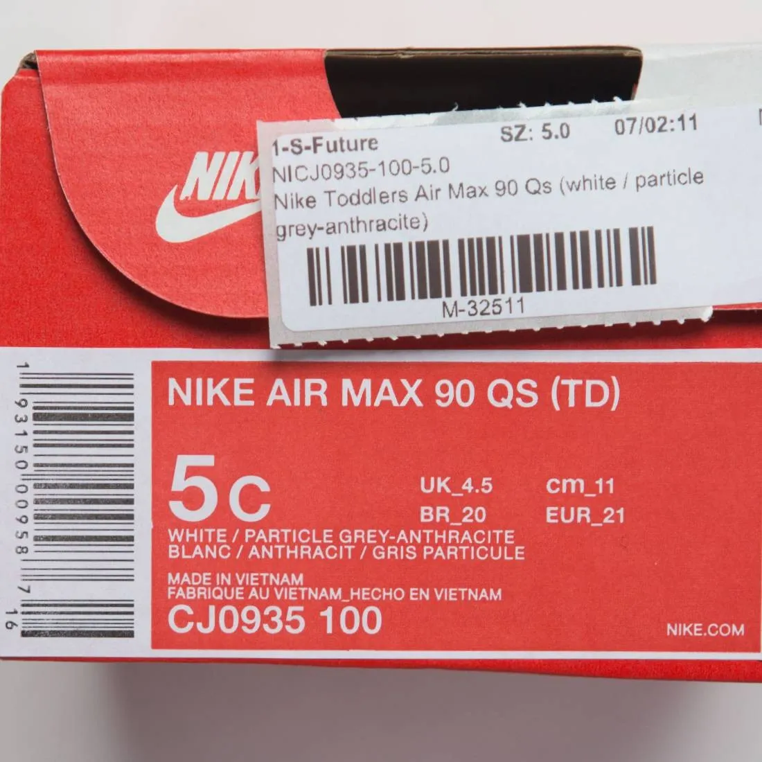 Nike Toddlers Air Max 90 Qs (white / particle grey-anthracite)