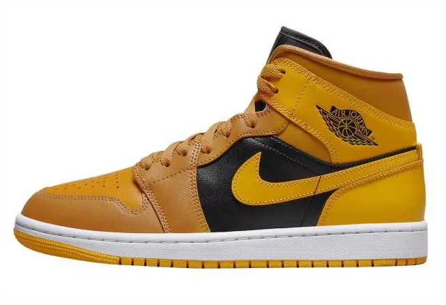 Nike WMNS Air Jordan Retro I 1 Mid Chutney Taxi Golden Y...