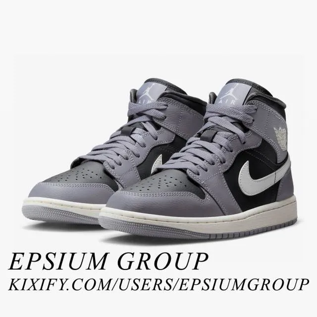 Nike Women's Air Jordan 1 Mid (Cement Grey/ Sail/ Anthra...