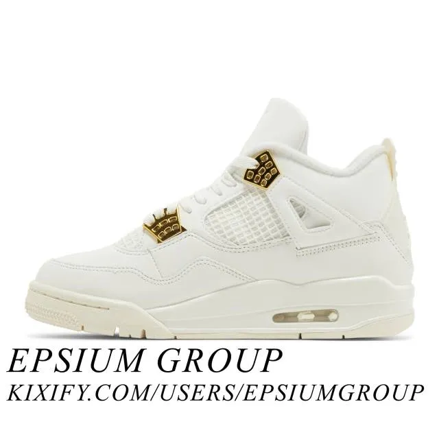 Nike Women's Air Jordan 4 Retro (Metallic Gold/ Sail/ Me...