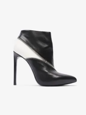 Point Ankle Boot 130 Black / White Leather EU 41 UK 8