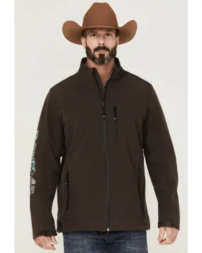 Product Name:  RANK 45® Men's Rodeo Southwestern Logo Sleeve Zip-Front Softshell Jacket