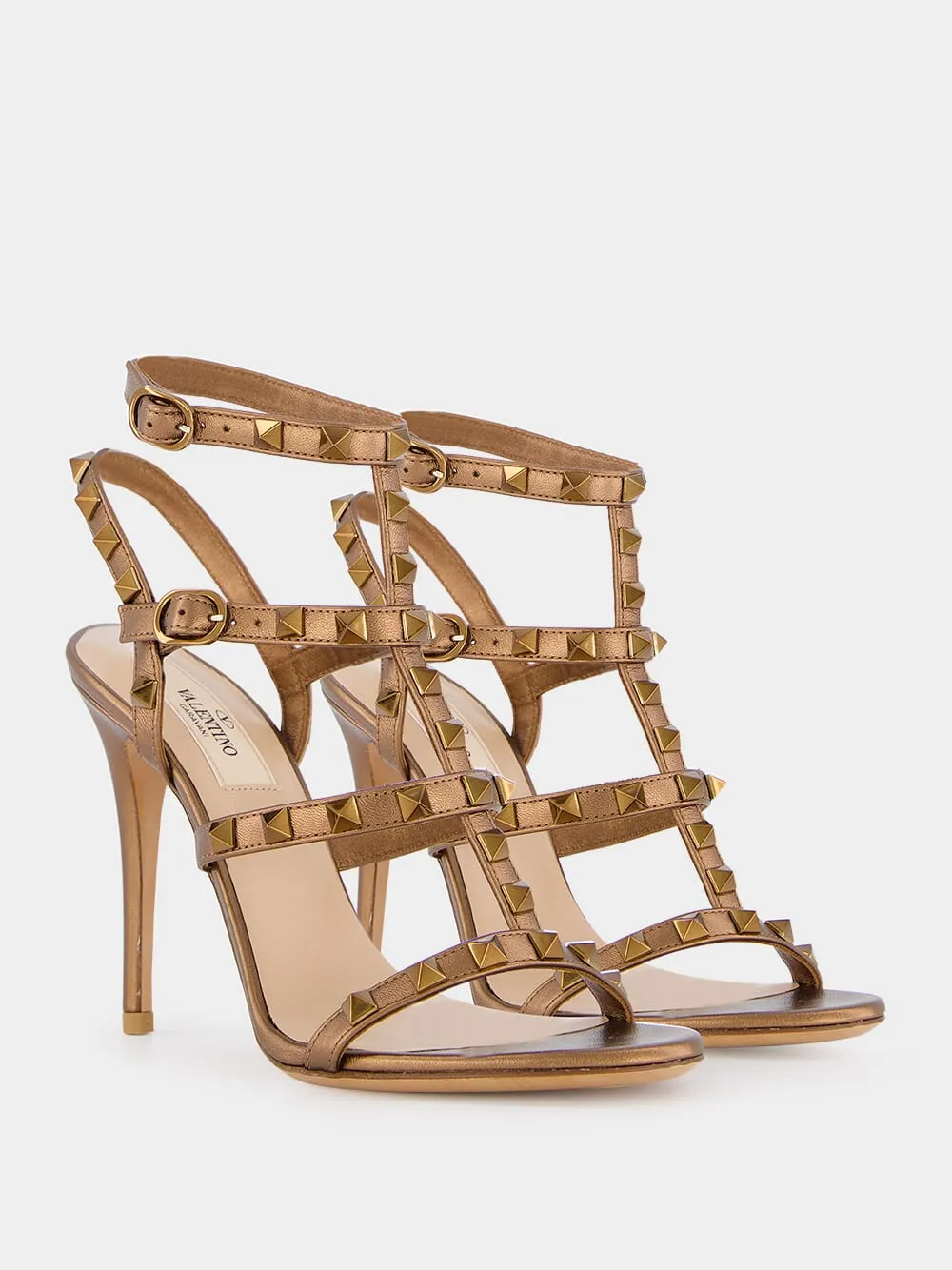 Rockstud Ankle-Strap Stiletto Sandals