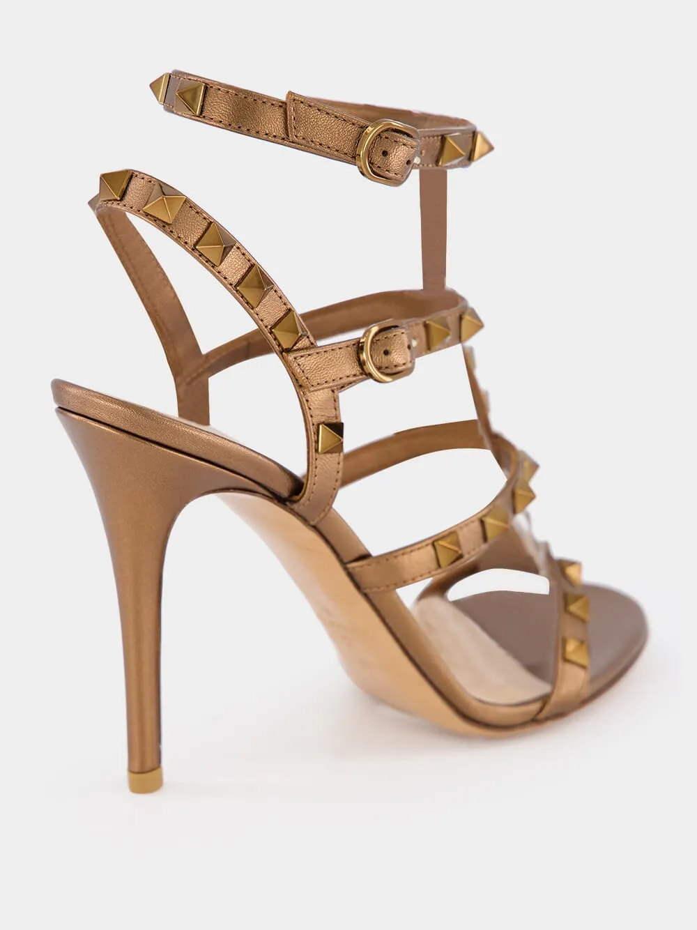 Rockstud Ankle-Strap Stiletto Sandals