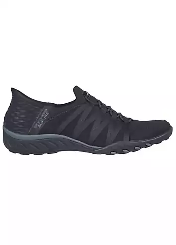 Skechers Black Slip-ins Relaxed Fit Breathe-Easy Roll With Me Trainers | Grattan