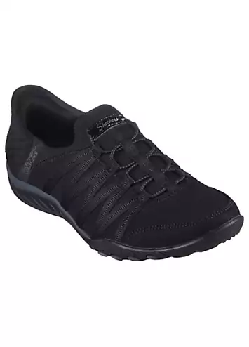 Skechers Black Slip-ins Relaxed Fit Breathe-Easy Roll With Me Trainers | Grattan