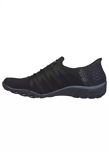 Skechers Black Slip-ins Relaxed Fit Breathe-Easy Roll With Me Trainers | Grattan