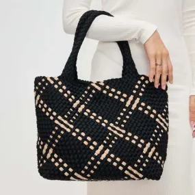 Sky's The Limit Medium Woven Tote - Black/Nude