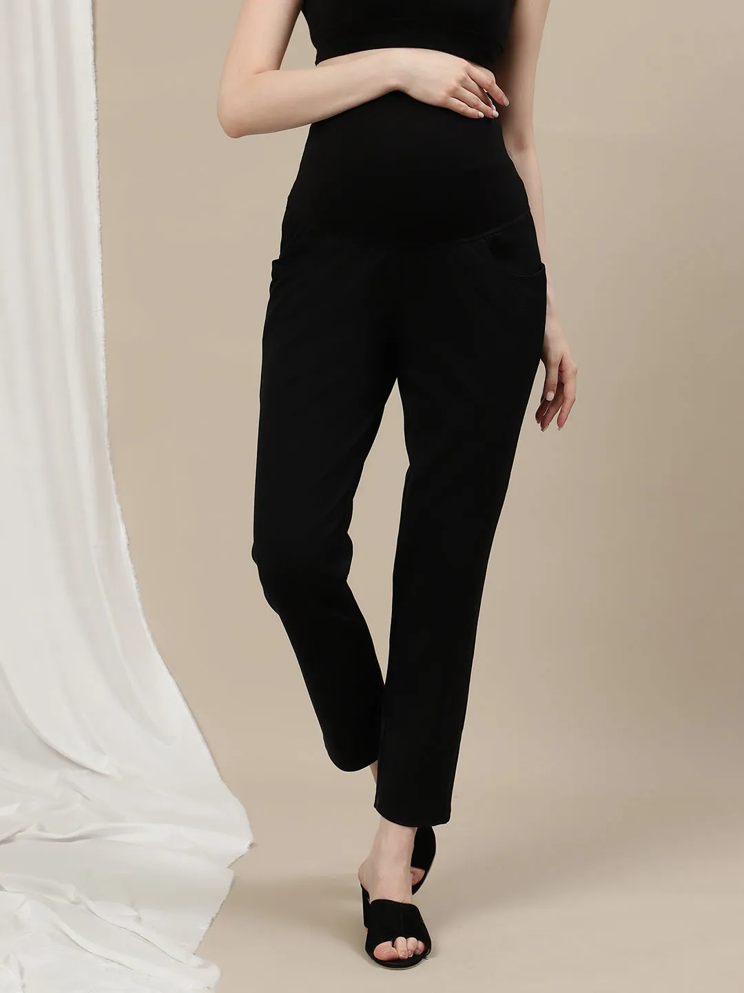 Straight-Leg Maternity Pants - Pink