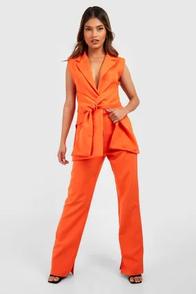 Straight Leg Split Side Dress Pants