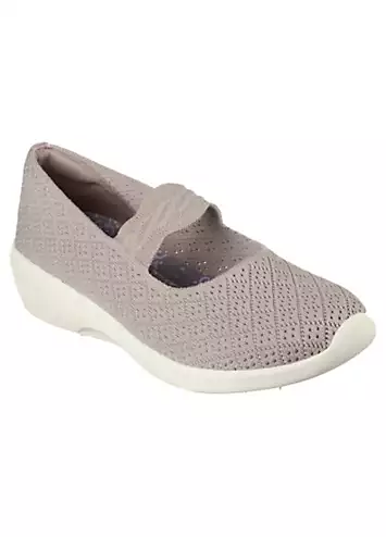 Taupe Knit Arya That’s Sweet Trainers by Skechers | Look Again