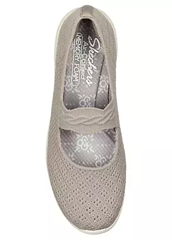 Taupe Knit Arya That’s Sweet Trainers by Skechers | Look Again