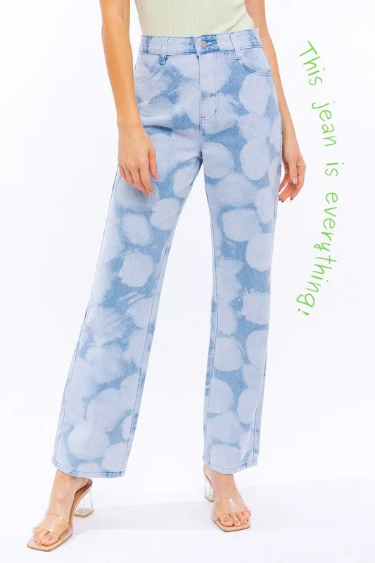 The Cloudy Days High Waist Straight Leg Denim Pants