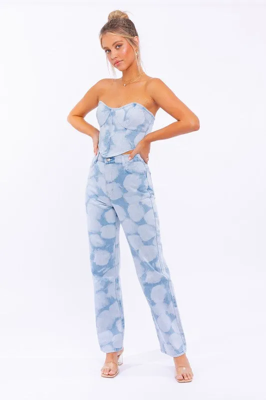 The Cloudy Days High Waist Straight Leg Denim Pants