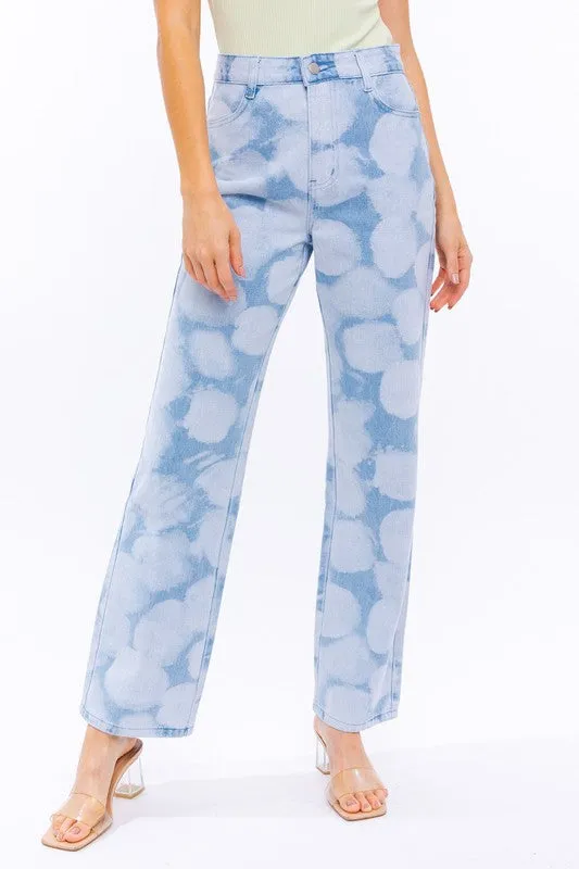 The Cloudy Days High Waist Straight Leg Denim Pants