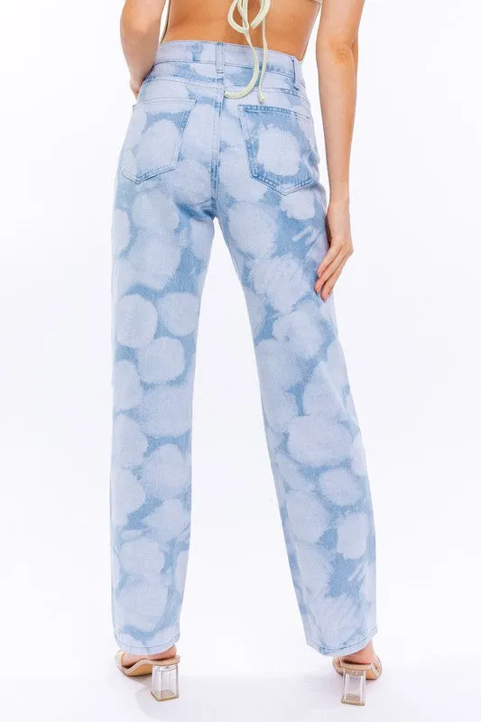 The Cloudy Days High Waist Straight Leg Denim Pants